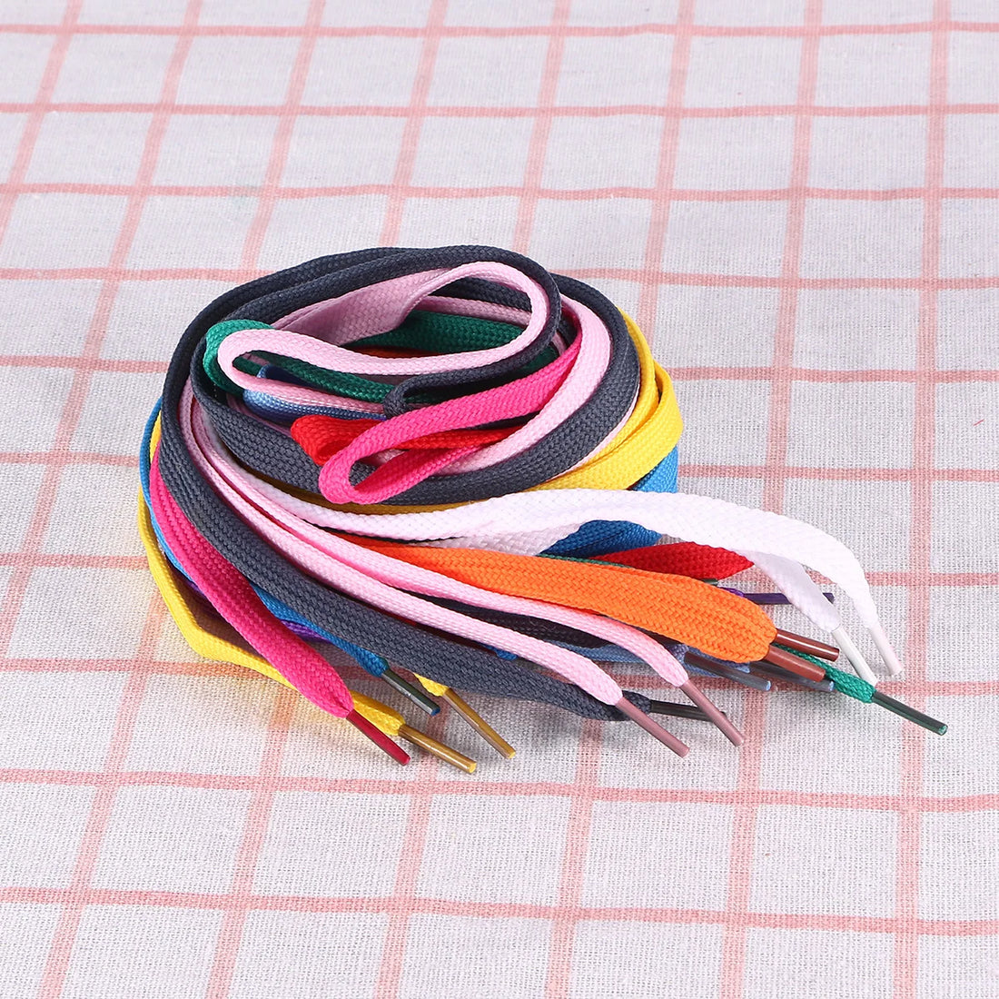 12 Pairs Assorted Color Flat Shoelaces 110cm Durable Polyester Nylon Sports Sneaker Laces for Athletic Shoes Boots Skates Casual