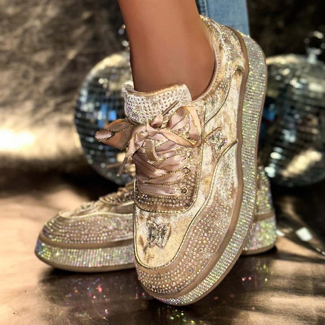 Luxury Designer Women Sneakers Outdoor Platform Female Sneakers Women Fashion Luxury Rhinestone Ladies Shoes Zapatos De Mujer